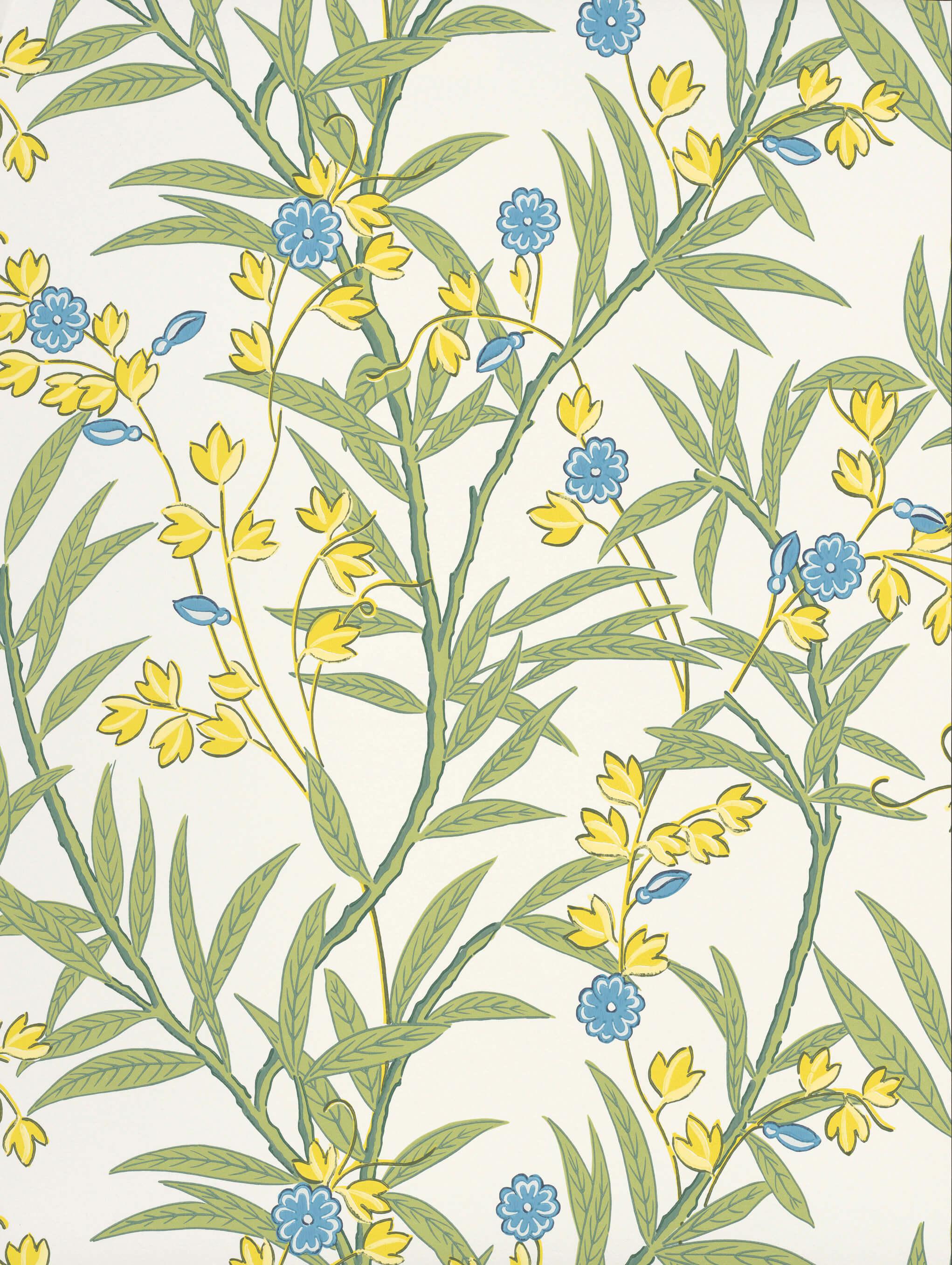 Bamboo Floral Blue Verditer